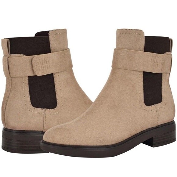 Beige Chelsea Style Ankle Boots Size 7.5 NEW Equestrian Old Money Classic - Picture 2 of 11